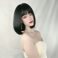 Women's Fashion Street High Temperature Wire Air Bangs Short Straight Hair Wigs sku image 8