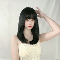 Women's Fashion Street High Temperature Wire Air Bangs Long Straight Hair Wigs main image 6