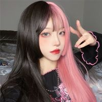 Women's Japanese Style Street High Temperature Wire Air Bangs Long Straight Hair Wigs main image 3