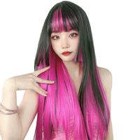Women's Japanese Style Street High Temperature Wire Bangs Long Straight Hair Wigs main image 2