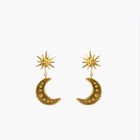 Mode Soleil Star Lune Alliage Placage Boucles D'oreilles main image 3