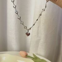 Einfacher Stil Herzform Legierung Inlay Strasssteine Halskette Mit Anhänger 1 Stück main image 3