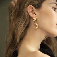 Fashion Sun Star Moon Alloy Plating Drop Earrings sku image 3