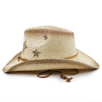 Unisex Cowboy Style Star Crimping Straw Hat main image 5