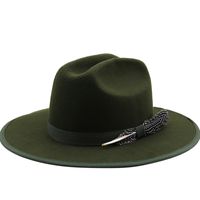 Unisex Cowboy Style Solid Color Fedora Hat main image 2
