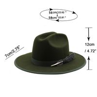 Unisex Cowboy Style Solid Color Fedora Hat main image 4