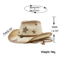 Unisex Cowboy Style Star Crimping Straw Hat main image 2