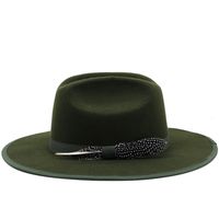 Unisex Cowboy Style Solid Color Fedora Hat sku image 1