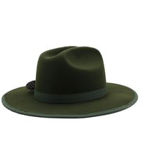 Unisex Cowboy Style Solid Color Fedora Hat main image 5