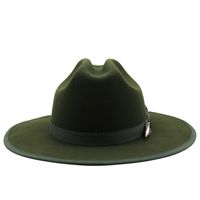 Unisex Cowboy Style Solid Color Fedora Hat main image 6