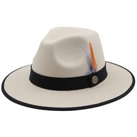 Unisex Fashion Solid Color Flat Eaves Fedora Hat sku image 1