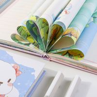 Cute Cartoon Floral Pattern 32k   Password Hollowed-out Cover Notebook main image 4