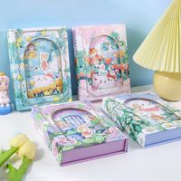 Cute Cartoon Floral Pattern 32k   Password Hollowed-out Cover Notebook main image 1