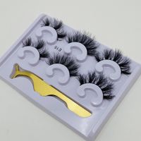 3 Pairs Of Three-dimensional Multi-layer Thickened False Eyelashes With Tweezers main image 3
