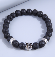 Fashion Round Owl Alloy Natural Stone Beaded Bracelets 1 Piece main image 2