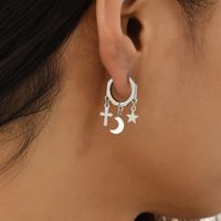 Fashion Star Moon Alloy Plating Earrings 1 Pair main image 6