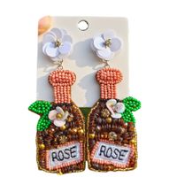 Romantic Letter Plastic Resin Beaded Drop Earrings main image 5