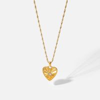 Fashion Heart Shape Stainless Steel Necklace Plating Zircon Stainless Steel Necklaces main image 3