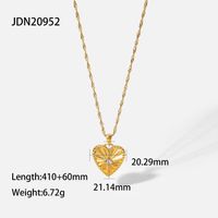 Fashion Heart Shape Stainless Steel Necklace Plating Zircon Stainless Steel Necklaces sku image 1