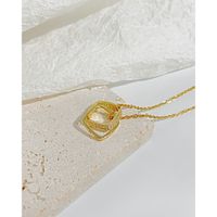 Fashion Square Stainless Steel Copper Zircon Pendant Necklace In Bulk main image 2