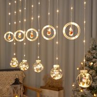 Festive Decoration Ing Ball Ring Remote Control Snowman Christmas Tree Led Curtain String Lights main image 1