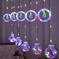 Festive Decoration Ing Ball Ring Remote Control Snowman Christmas Tree Led Curtain String Lights sku image 7