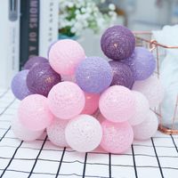 Indoor Wedding Party Macaron Cotton Thread Takraw Led String Lights sku image 25