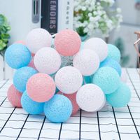 Indoor Wedding Party Macaron Cotton Thread Takraw Led String Lights sku image 10