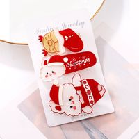 Christmas Cartoon Style Animal Arylic Festival Hairpin 1 Set sku image 1