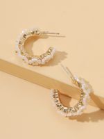 Vintage Style C Shape Flower Plating Alloy Earrings main image 4