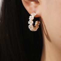 Vintage Style C Shape Flower Plating Alloy Earrings main image 8