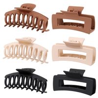 Solid Color Frosted Rectangular Ps Material Hair Clip sku image 142
