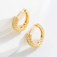 Fashion Snake Copper Earrings Plating Inlay Zircon Copper Earrings 1 Pair sku image 1
