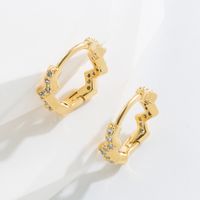 Fashion Snake Copper Earrings Plating Inlay Zircon Copper Earrings 1 Pair sku image 2