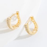 Fashion Snake Copper Earrings Plating Inlay Zircon Copper Earrings 1 Pair sku image 3