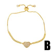 Fashion Heart Shape Butterfly Copper Bracelets Inlay Zircon Copper Bracelets sku image 2