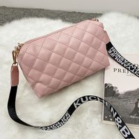 Women's Medium Pu Leather Solid Color Streetwear Square Zipper Crossbody Bag sku image 1