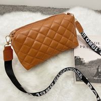 Women's Medium Pu Leather Solid Color Streetwear Square Zipper Crossbody Bag sku image 6
