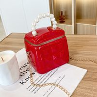 Women's Small PVC Solid Color Classic Style Zipper Jelly Bag sku image 3