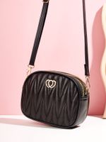 Women's Medium Pu Leather Solid Color Fashion Square Zipper Crossbody Bag main image 5