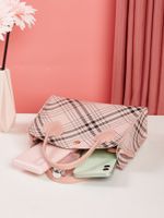 Women's Small Pu Leather Plaid Fashion Square Magnetic Buckle Crossbody Bag main image 5