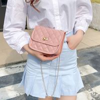 Streetwear Solid Color Lingge Square Buckle Chain Bag main image 4