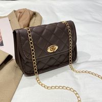 Streetwear Solid Color Lingge Square Buckle Chain Bag sku image 4