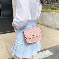 Streetwear Solid Color Lingge Square Buckle Chain Bag main image 2