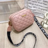 Women's Small Pu Leather Solid Color Lingge Streetwear Square Zipper Crossbody Bag main image 2