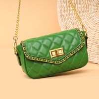 Women's Small Leather Solid Color Fashion Chain Square Zipper Crossbody Bag main image 4