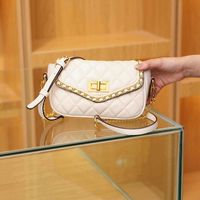 Women's Small Leather Solid Color Fashion Chain Square Zipper Crossbody Bag main image 3