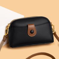 Women's Small Leather Solid Color Streetwear Soft Surface Shell Zipper Crossbody Bag main image 4