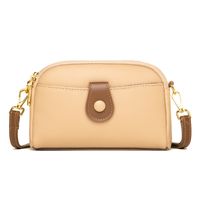 Women's Small Leather Solid Color Streetwear Soft Surface Shell Zipper Crossbody Bag sku image 3