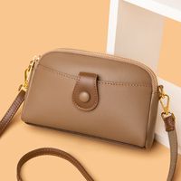 Women's Small Leather Solid Color Streetwear Soft Surface Shell Zipper Crossbody Bag main image 1
